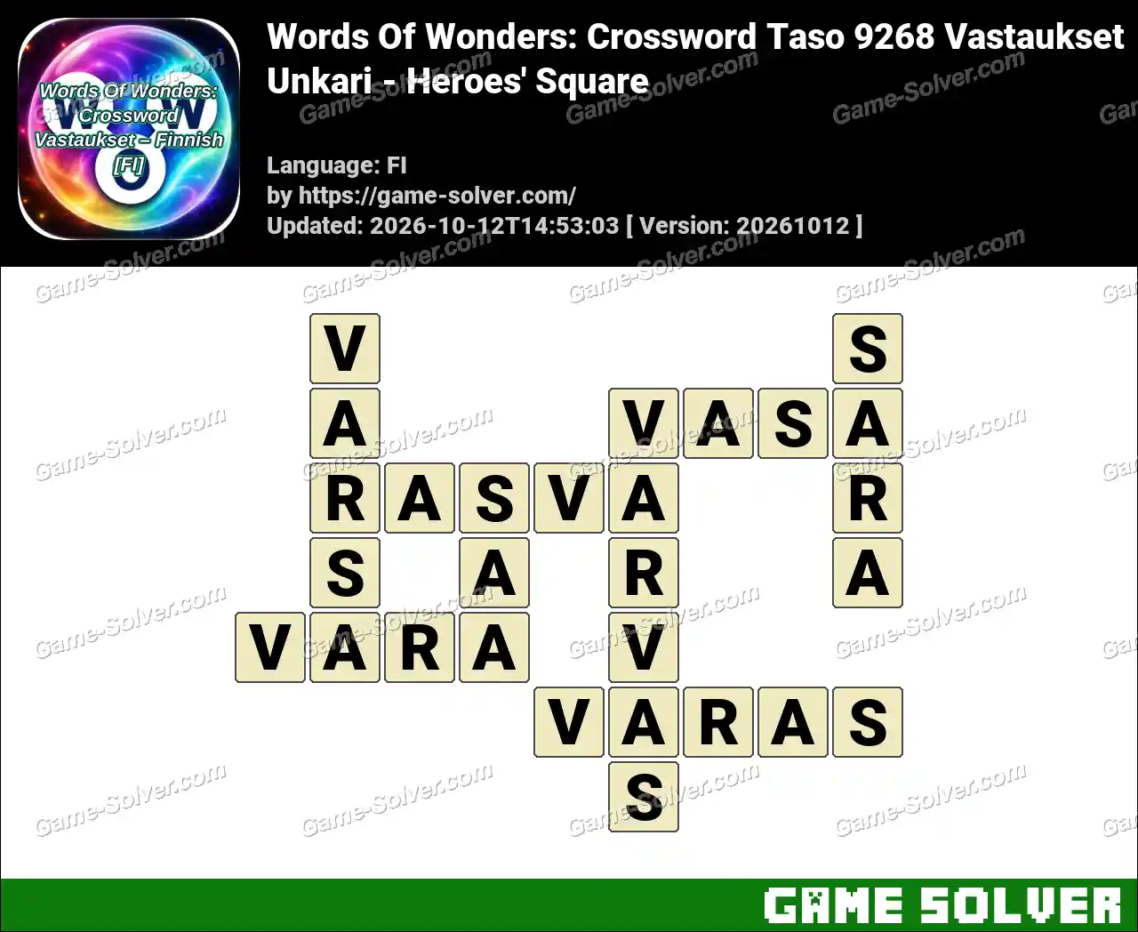 Words Of Wonders: Crossword Taso 9268 Vastaukset – Unkari – Heroes’ Square